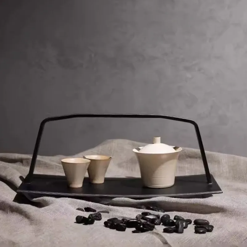 

Modern light luxury coffee table desk storage ornament metal tray, hotel home sales department decoration