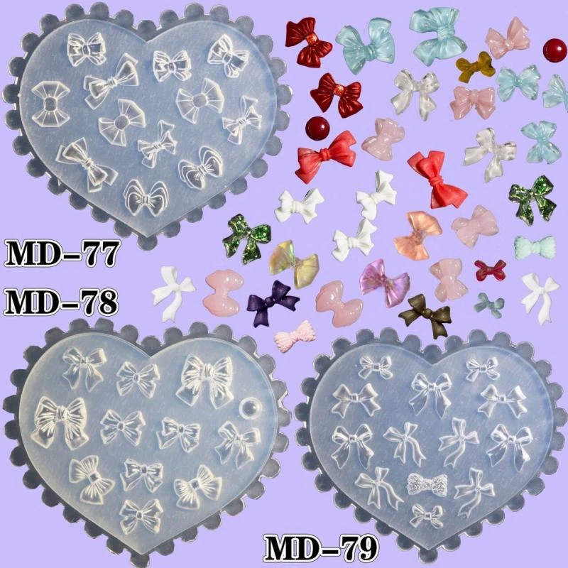 1Pcs 3D Silicone Nail Art Mold Reusable INS Fashion Versatile Camellia Bow Kawaii Butterfly DIY Party Nail Decoration Art