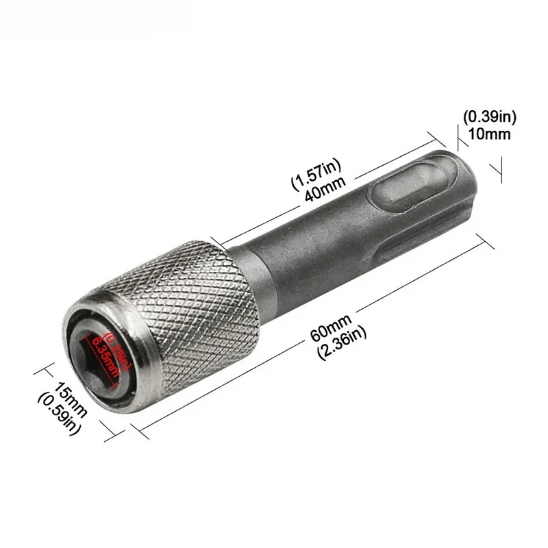 Convert To 1/4 Hex Shank Adapter Hexagonal Converter Electric Hammer Power Screwdriver Bit Holder Socket Impact Driver