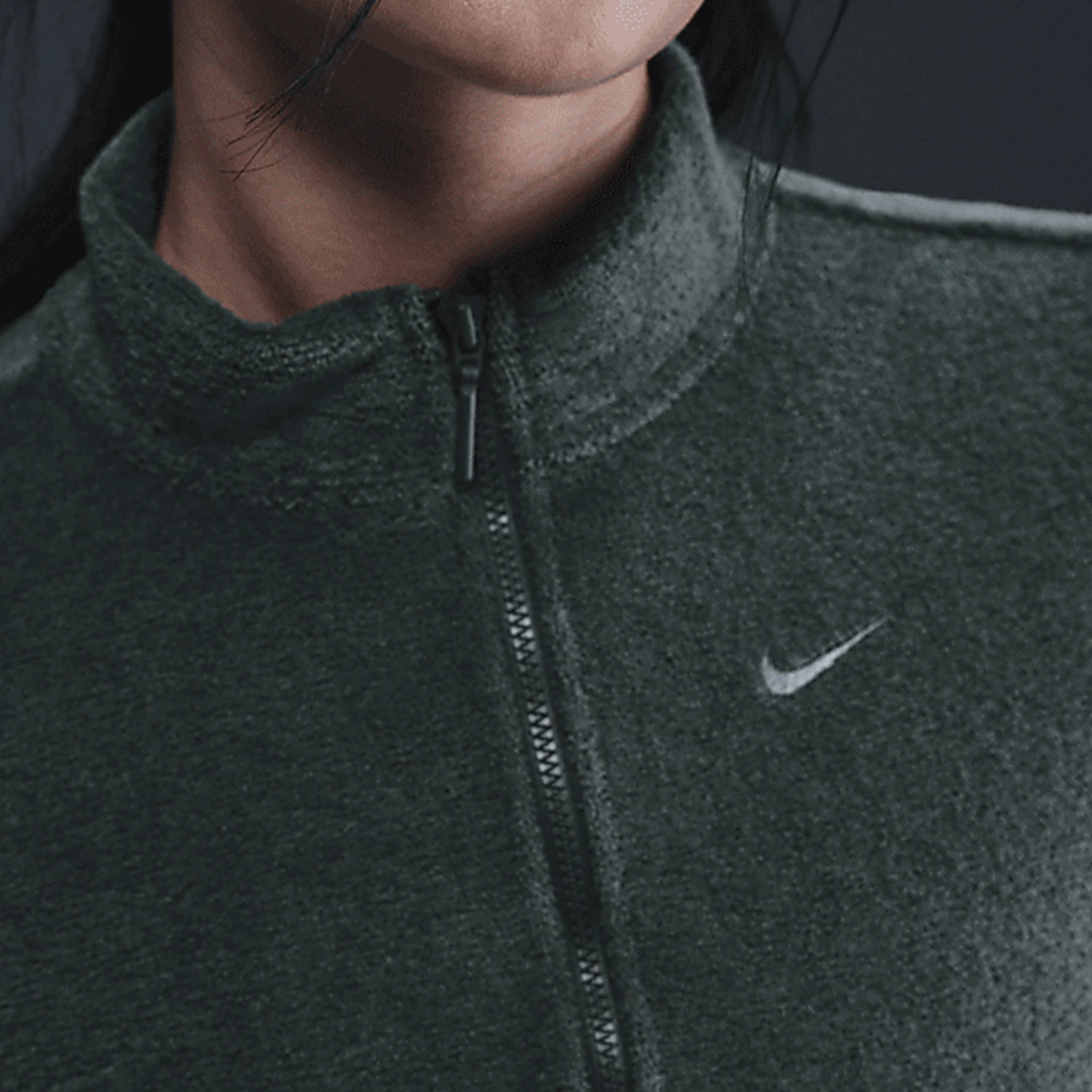 Nike Genuine Product سترة شتوية نسائية رفيعة نصف سحاب مبطنة بالصوف FV8029-338 #3