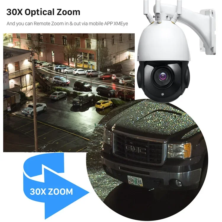 4G PTZ IP-камера 5MP Super HD 30-кратный зум двустороннее аудио Беспроводная PTZ IP-камера Голосовая сигнализация Наружная 80 м ИК Ptz Домашняя камера безопасности