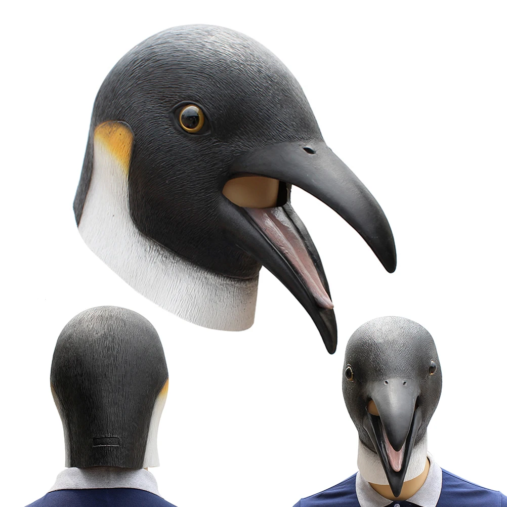 

1 pc Penguin Mask Emulsion Comfort Halloween Costume Halloween Decorations Animal Head Cover Horror Decorations Prom