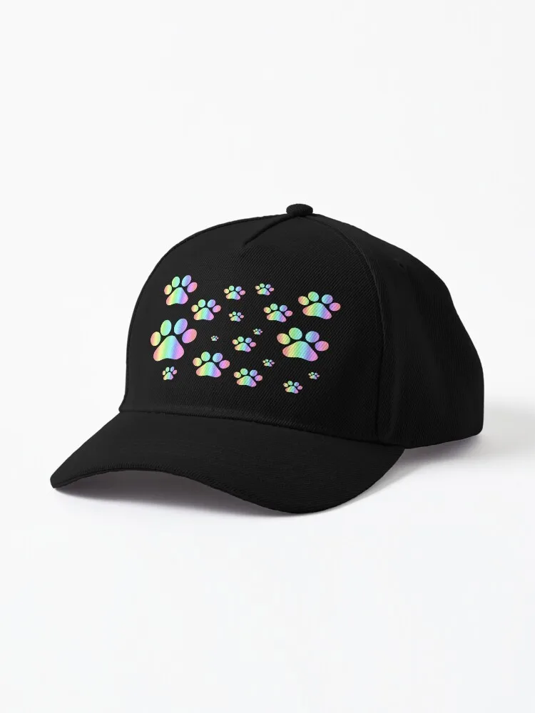 Pastel Rainbow Pawprint Pattern Cap For Men Women Summer Outdoor Sun Baseball Hats New Fashion Hat