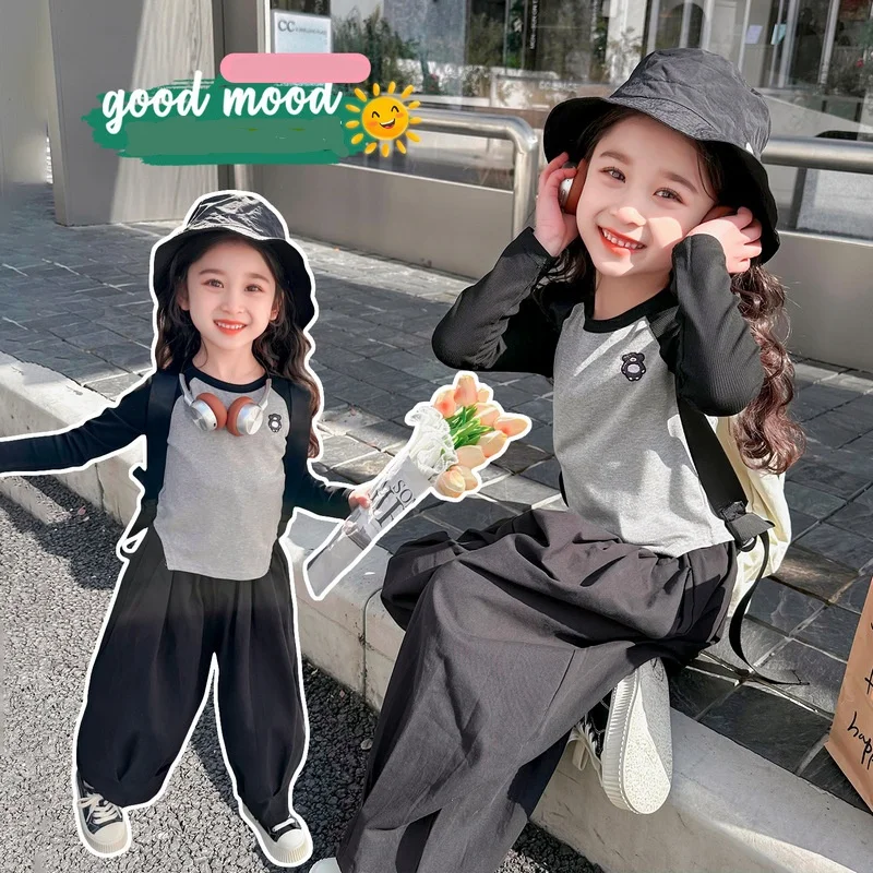 

Baby Girl Clothes Set Size 2-9Y Kid Tee Top&Pants Bottom Clothing Suit Kid Autumn Clothing Set Toddle Girl Casual Fashion Outfit