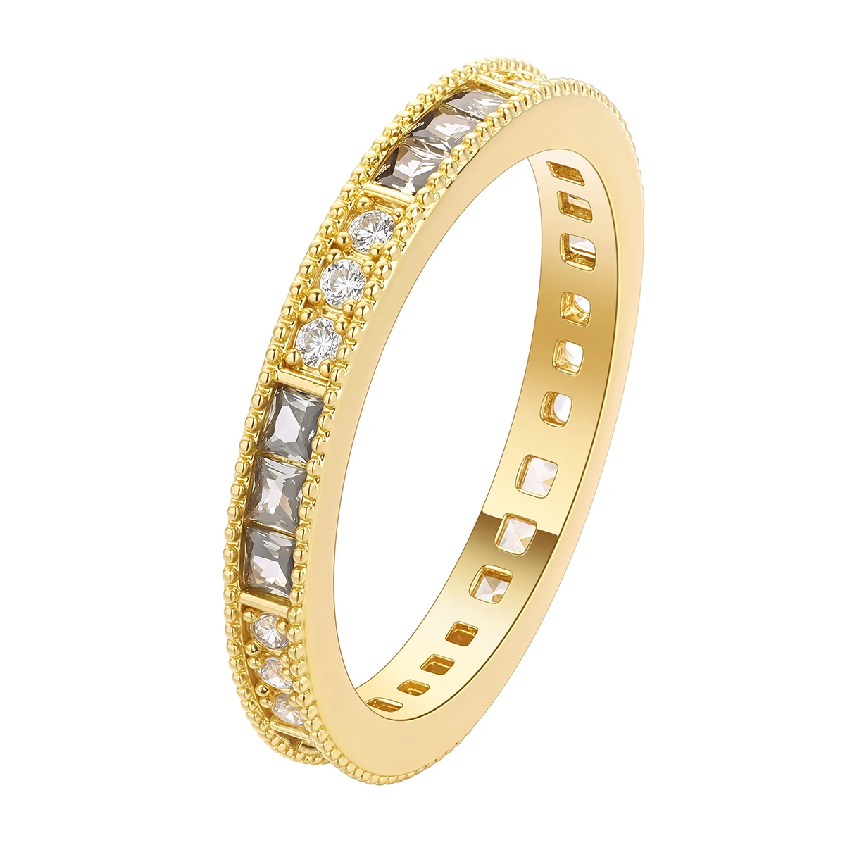 Kinitial Delicate Thin Microscope Finger Dainty Rings For Women Female Promise Engagement Women's Ring Gold Color Zircon Jewelry
