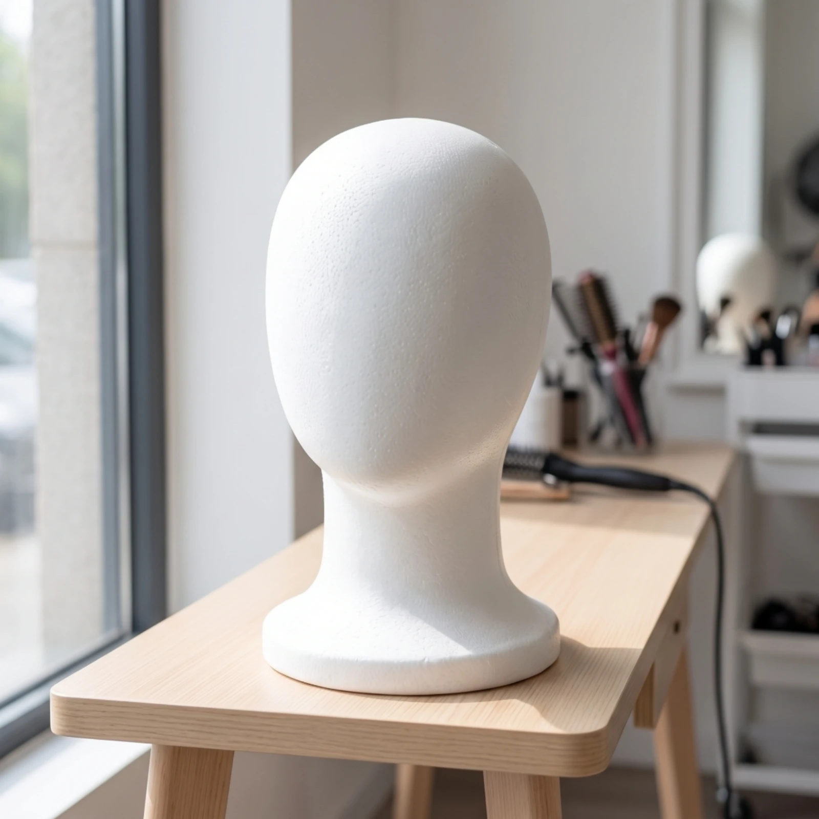 Mannequin Head White Hairpiece Head Tabletop Strong for Hair Stylists, Cosplay Prep