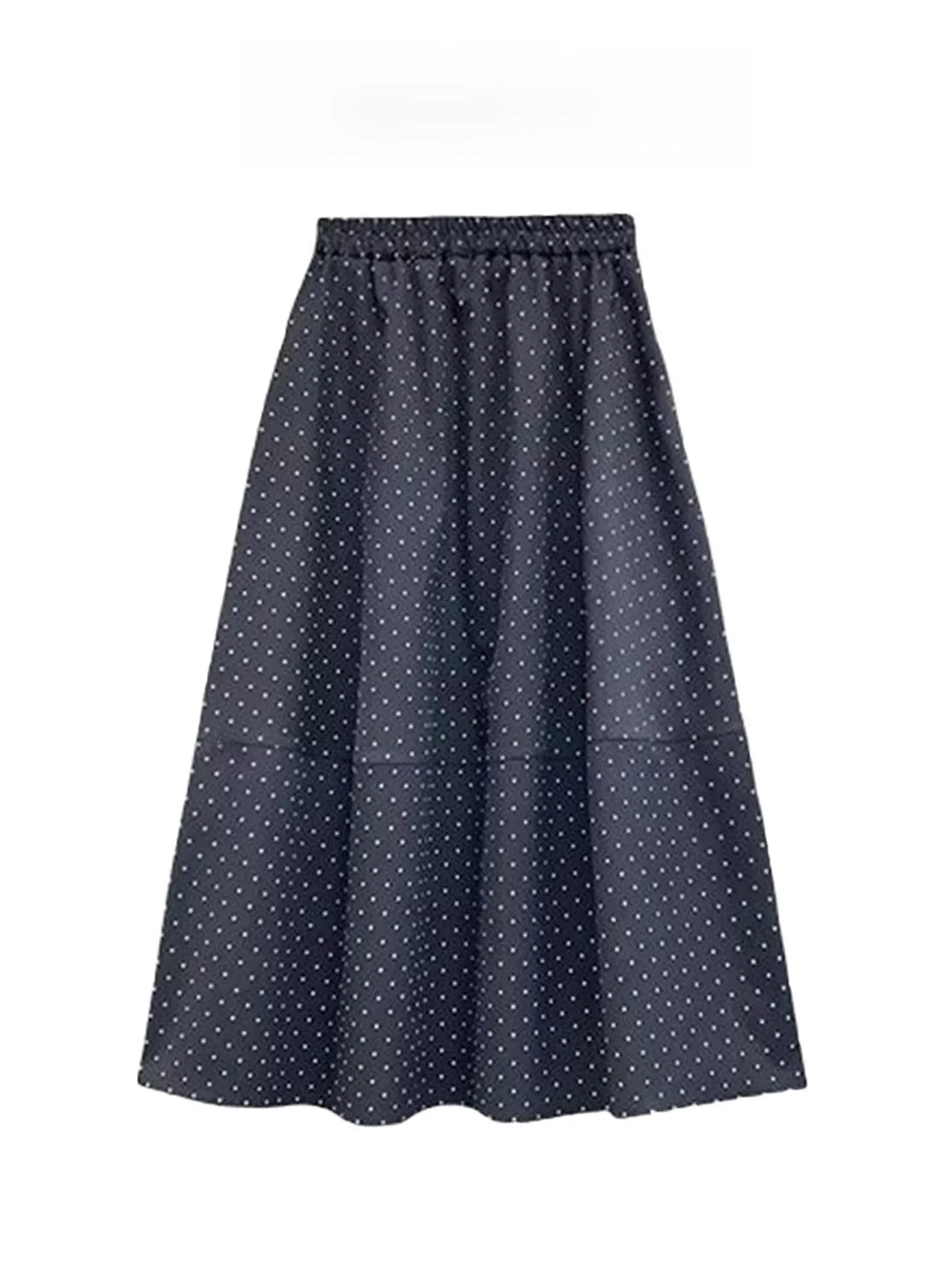 

Spring Summer Thin High Waist A-Line Half Skirt Women's Vintage Style DOT Print Skirt Slimming Hip Covering Skirt