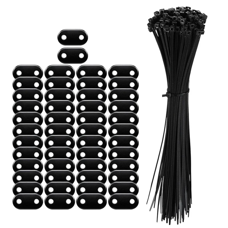 

BYBS-Pack Of 50 Plastic Black Cord Locks, Dual Hole Rope End Toggle Slider Spring Clamp