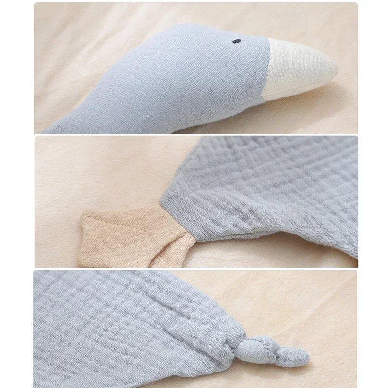 الطفل مهديء استرضاء منشفة مريلة لينة الحيوان أوزة دمية عضاضة الرضع الراحة النوم التمريض الحضن بطانية اللعب #3