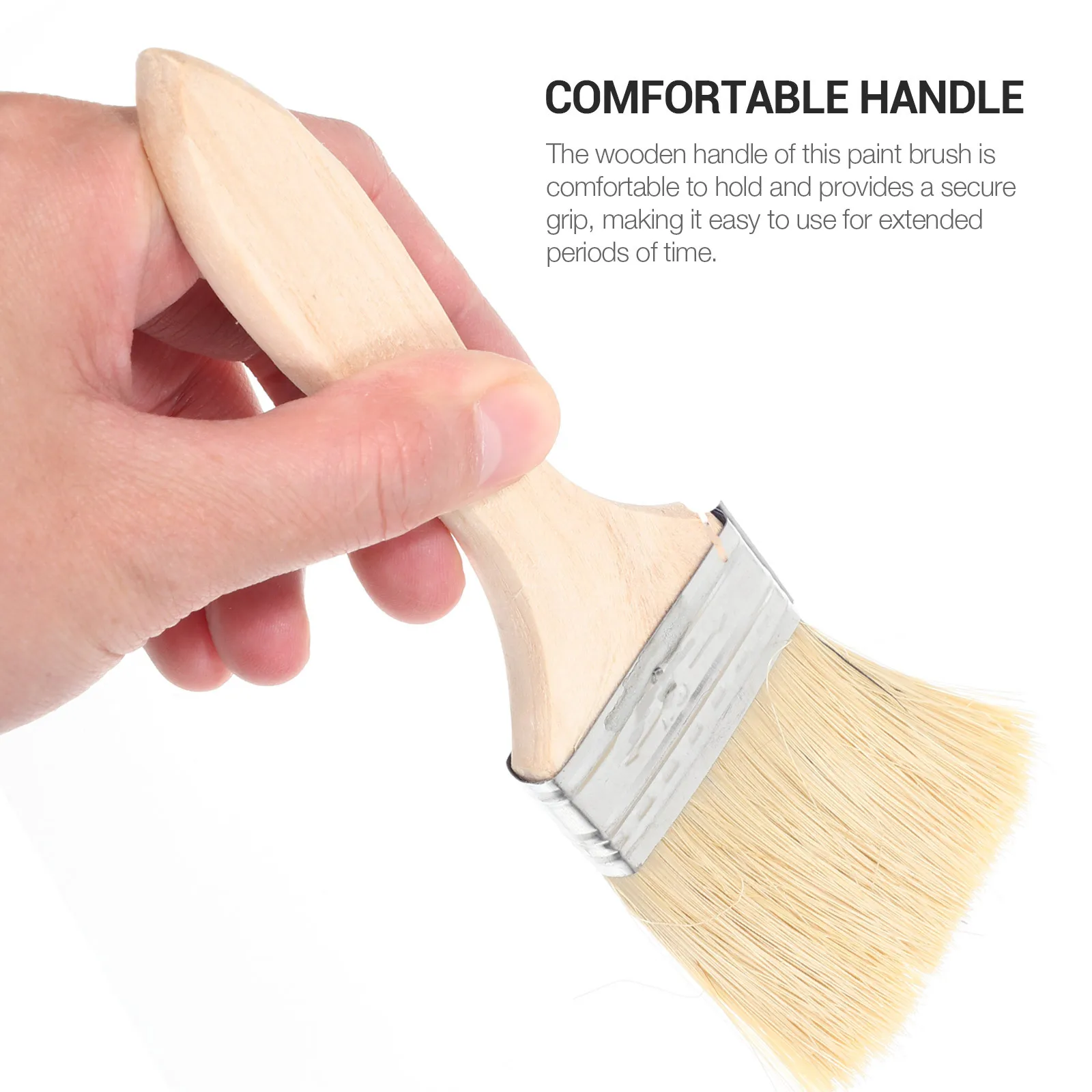 

10Pcs Wooden Handle Paint Brush Thickened Bristles for Furniture Wall Painting Bbq Basting Paint Masonry Brush