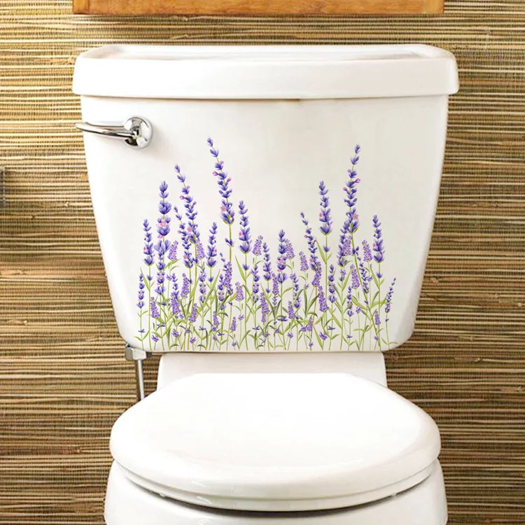 Wunderschöner Pflanzen-Blumen-Wandaufkleber, Badezimmerzubehör, WC-Dekor, Aufkleber für Schrank, Zimmer, Heimdekoration, selbstklebendes Wandbild – Detail 3