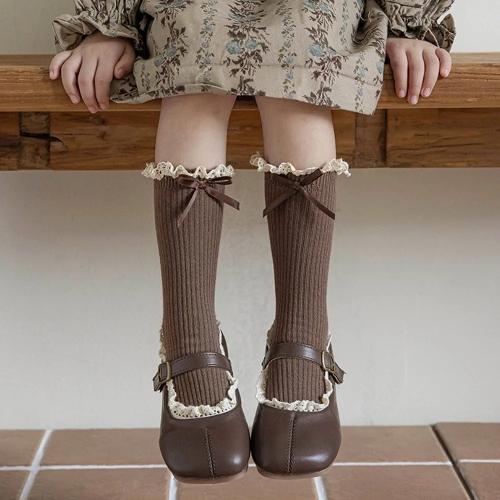 

Baby Dress Cotton Lolita Sock Lace Bowknot Girl Long Socks Bowknot Stockings