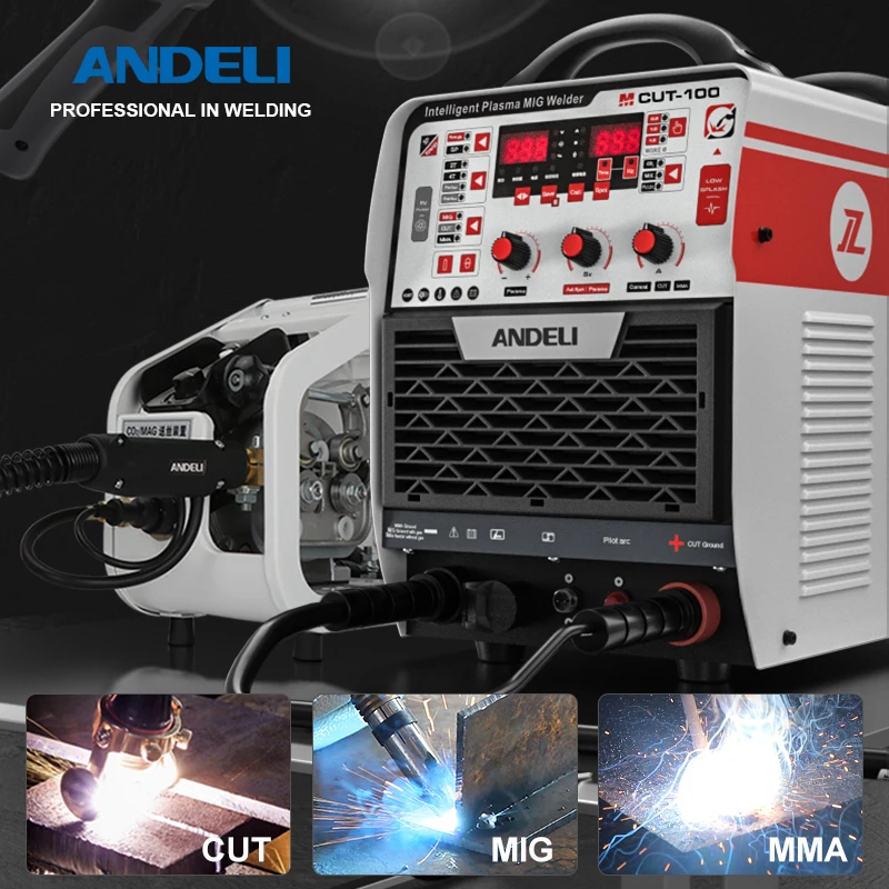 ANDELI 380V hot sale Multifunctional Plasma Cut Built-in CUT/MIG/MMA 3 IN 1 Industrial HF new arrival