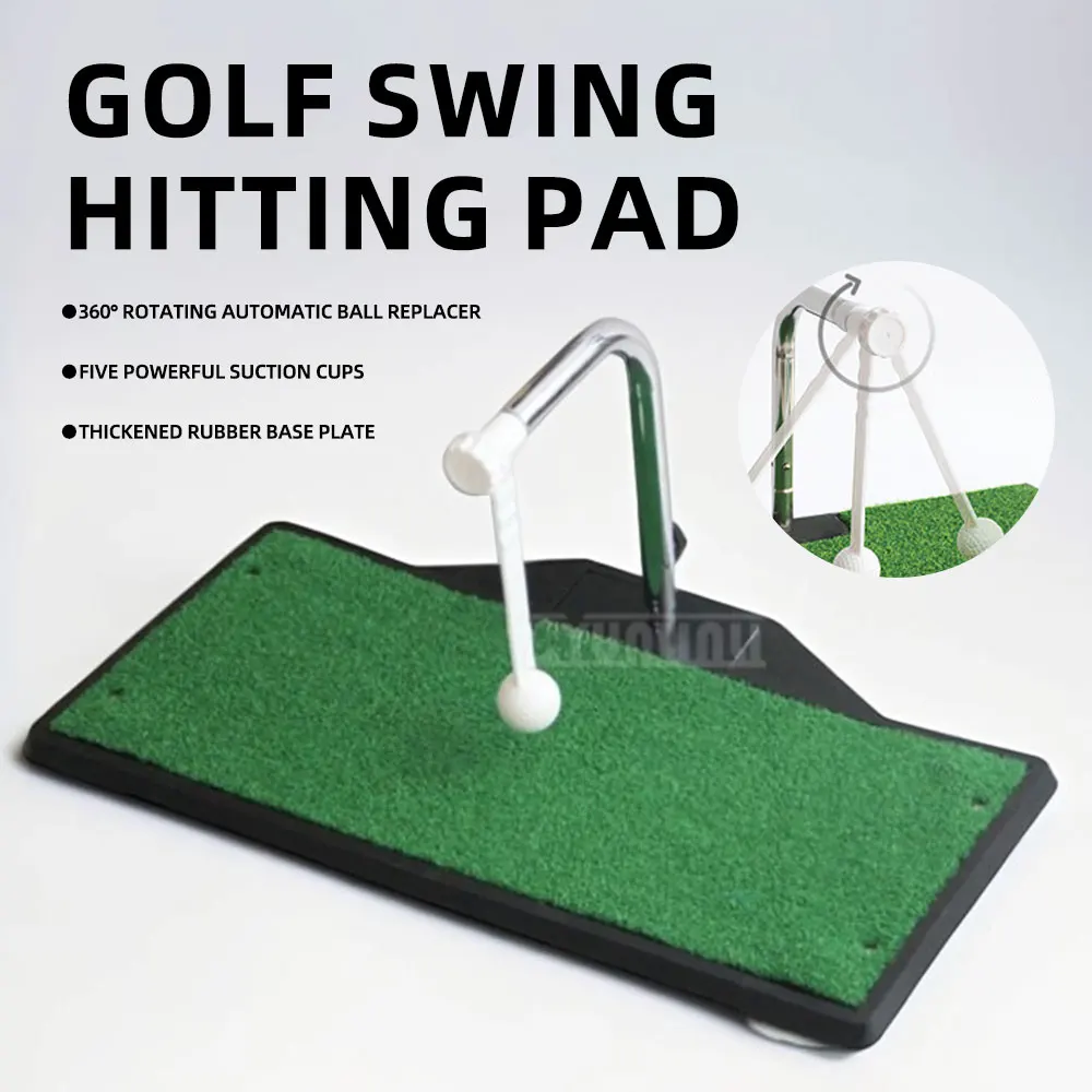 Golf Swing Trainer: 360° Pendulum-Style Practice Mat, Indoor Trainer with Suction Cups and Non-Slip Mat
