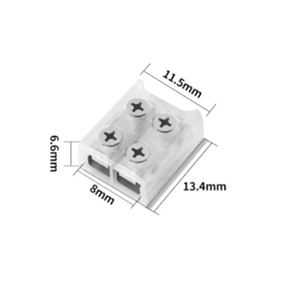 

Accessories PP LED Strip Buckles 8mm 10mm 2PIN High Density Connector Transparent Free Welding COB Terminal LED Strip