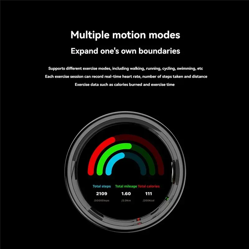 B04B-Smart Ring With Gesture Control Blood Oxygen Monitor Heart Rate Sleep Stress Detection Multi-Sport Modes Fitness Tracker C