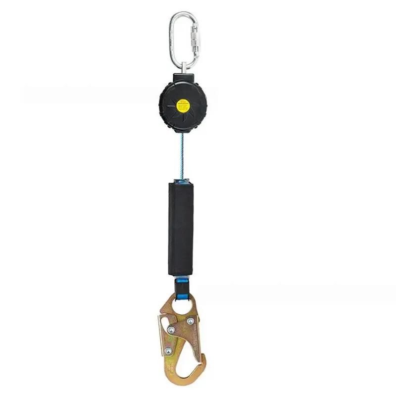 B23B 5.9FT Self-Retracting Fall Arrester Fall Protection Retractable Lanyard With Small Hook For Construction Industrial