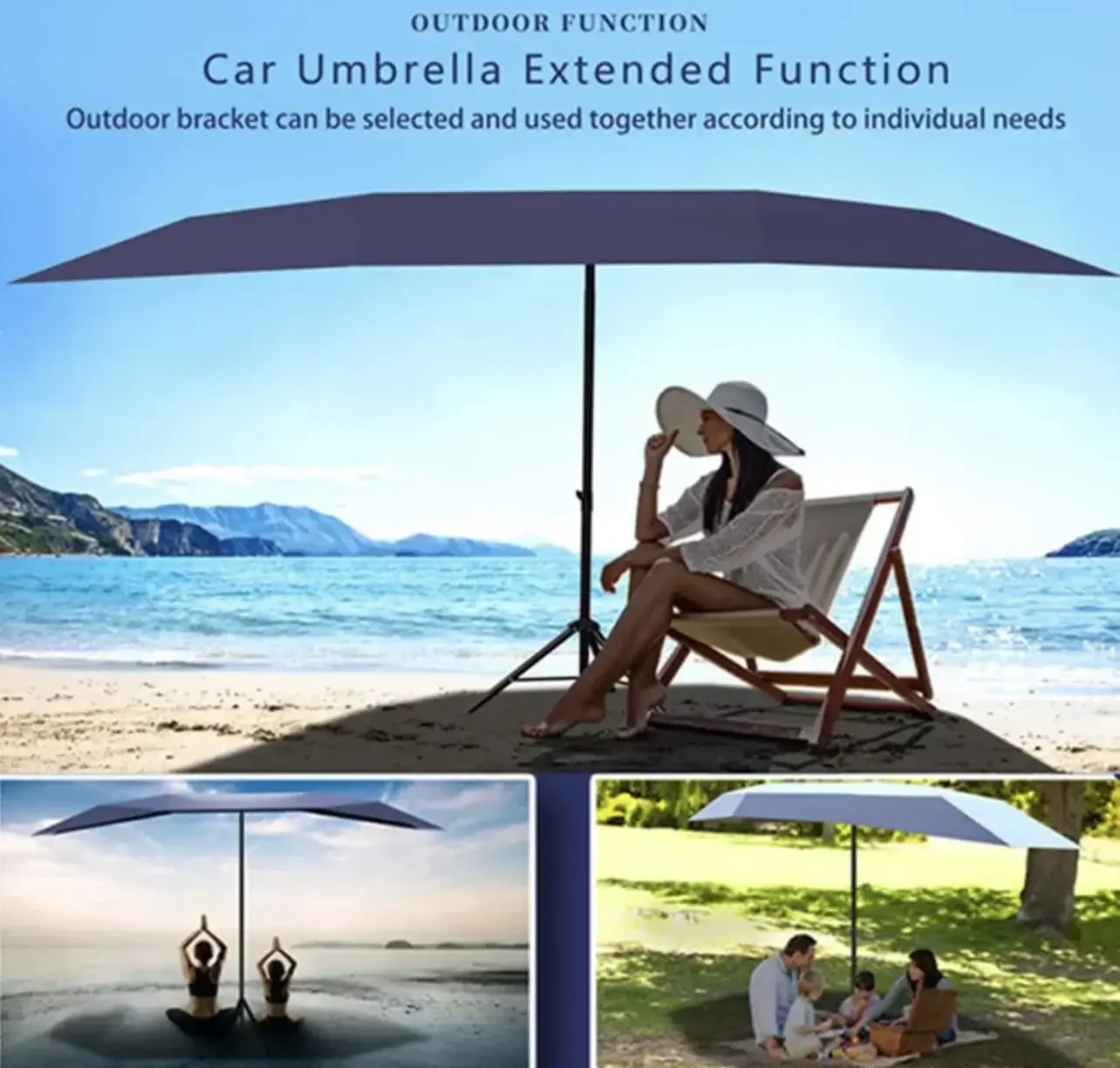 

New Car Roof Cover Umbrella Awning Tent Sun Shade Cover Oxford Cloth Waterproof Anti-UV Protection Canopy Cover Without Bracket