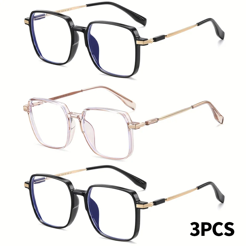 3-teilige Lesebrille für Damen mit großem Rahmen und einer Vergrößerung von +1,0 bis +4,0, geeignet zum Lesen von Büchern