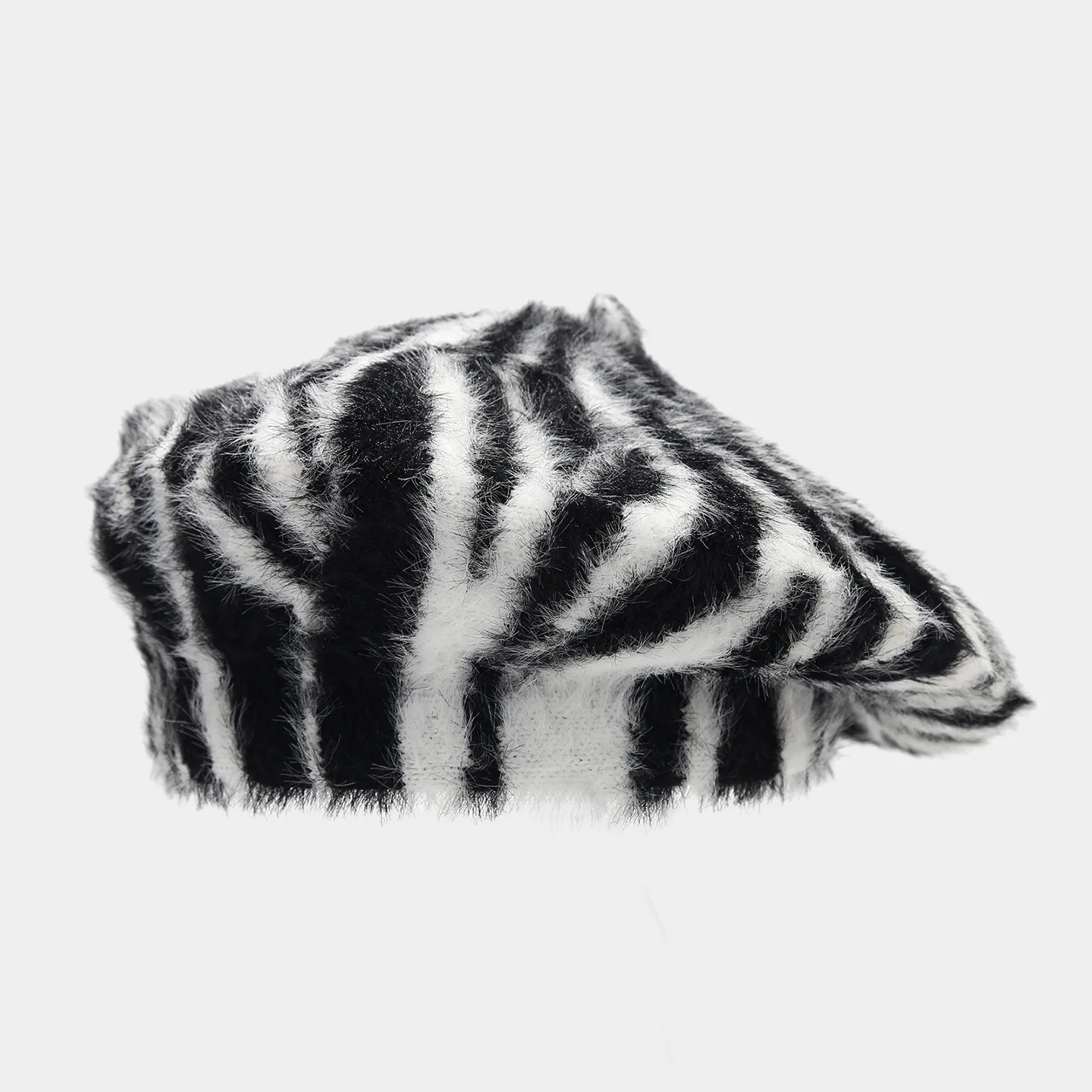 Boina señoras Otoño e Invierno moda europea y americana cebra rayas moda pintor sombrero calle moda Casual Bud Hat