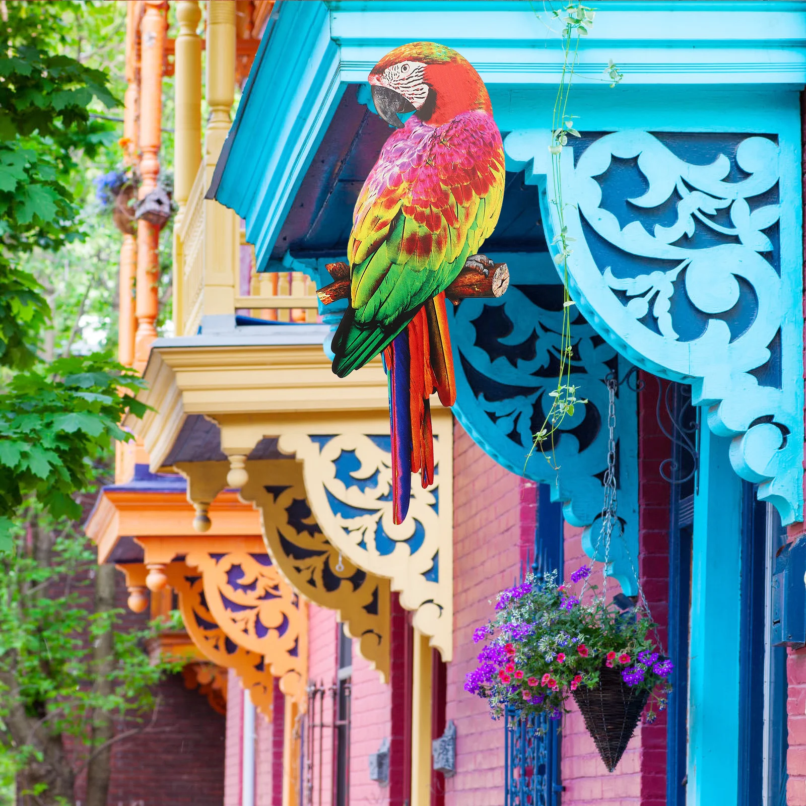 

Toucan Wall Hanging Bird Decorations for Home Metal Living Room Hanging Garden Iron Birds Ornament Left Color