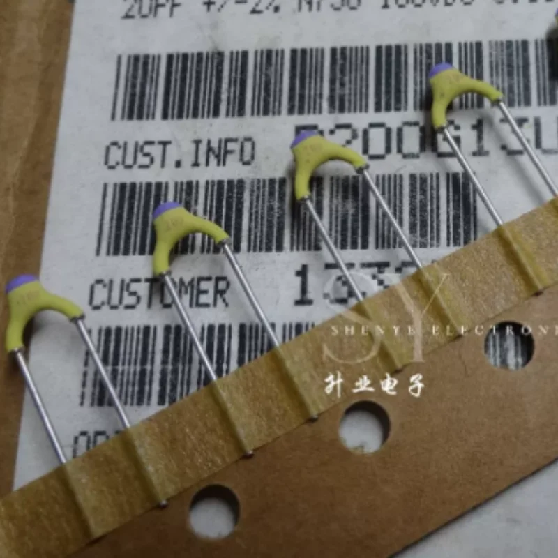 10pcs-100pcs BC 0.00002uf/100v 20pf n02 200 brand new 2% copper foot silver film mica capacitor