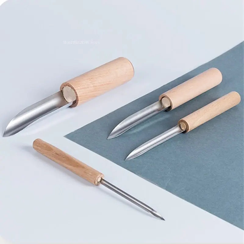 4-piece Set Semi-round Hole Puncher Drilling Stainless Steel Pottery Tools DIY Pottery Clay Model Making Accessories Tools