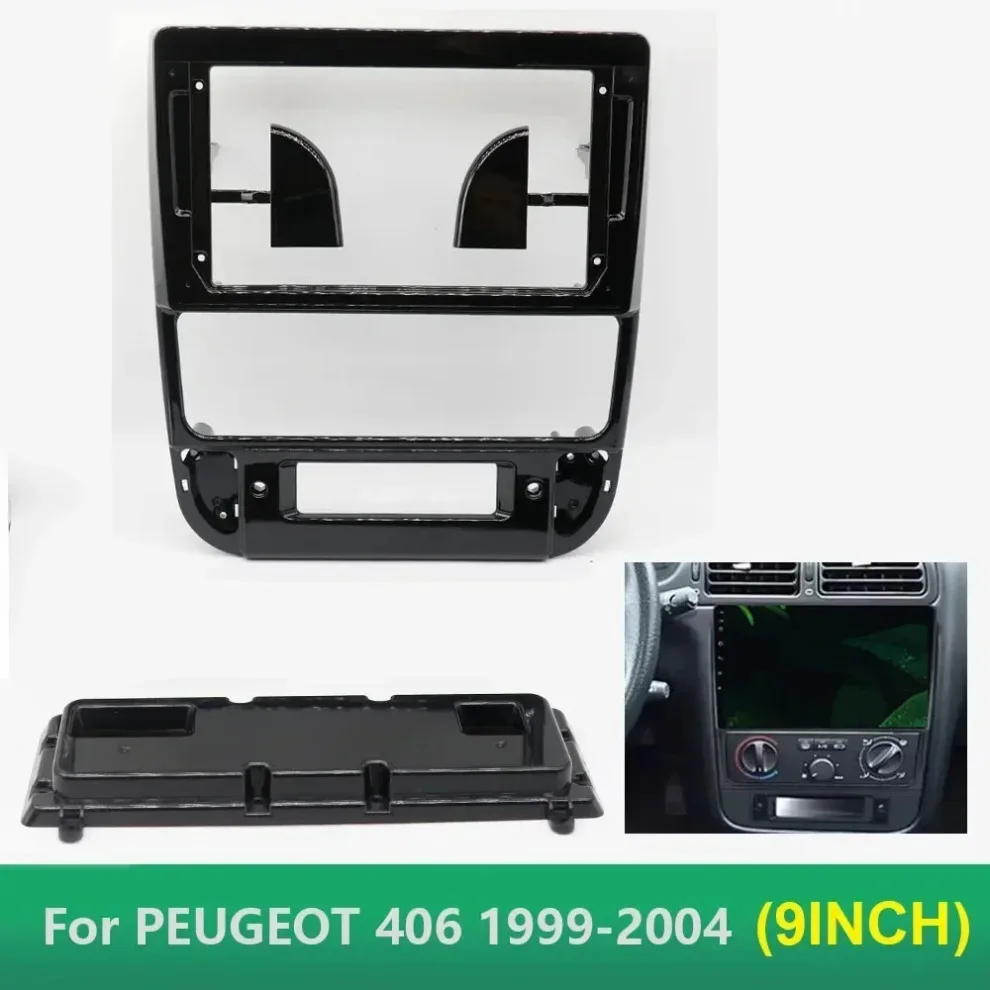 9 pulgadas 22,86 cm for1999-2004 Radio de coche banda reproductor estéreo 2 Din unidad principal Panel marco de tablero instalación T para PEUGEOT 406