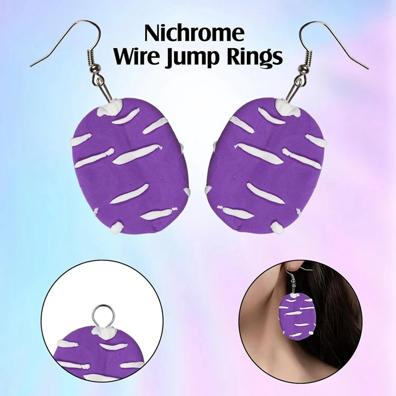 100 Pieces High Temperature Nichrome Wire Jump Rings R Shaped Hanging Burning Needle Nichrome Hooks For Hobbyists, Durable