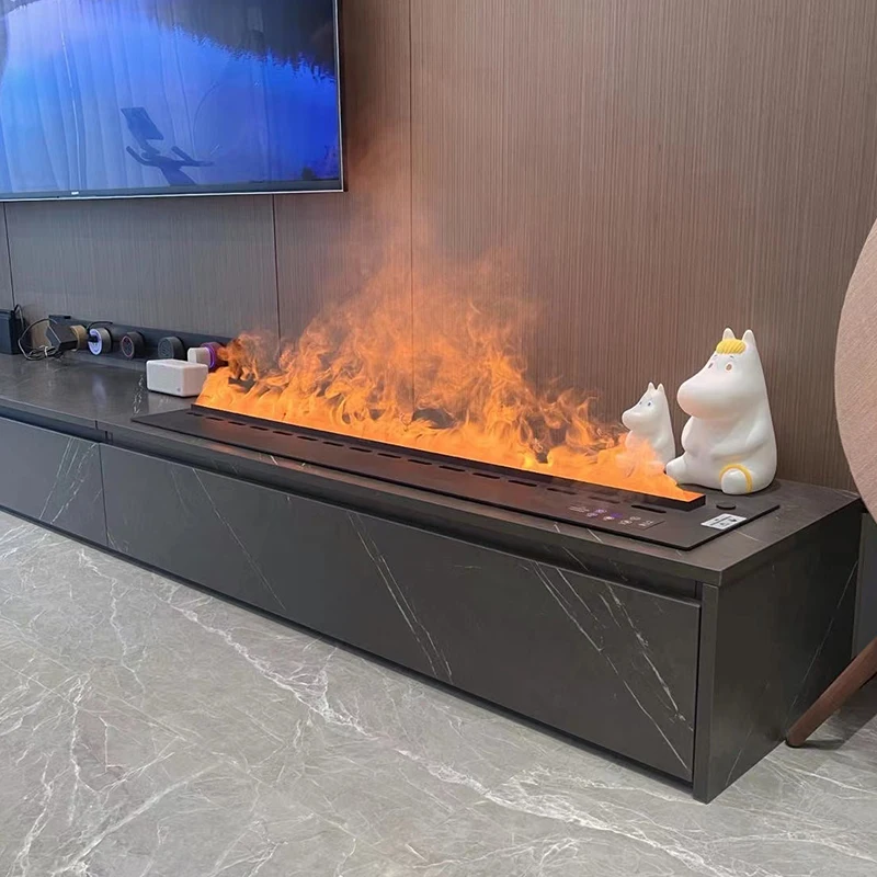 

Custom Decorative Water Fireplace 800 1000 1200 1500mm Led Light 3d Flame Artificial Fogging Humidifier Fire Place