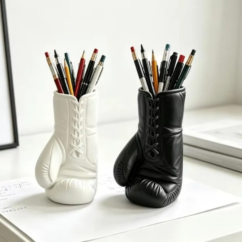 Multi-Function 3D Printed Boxing Glove Shape Pen Holder Plastic Stable Base Pen Organizer Novelty Pen Container Student Desk