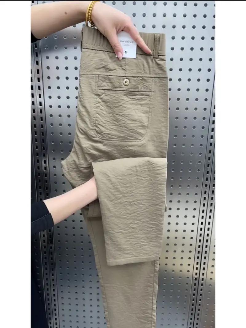 

Men's Summer New Sle Lyocell Hemp Casual Pants Faion Qui Dry Straight Leg Youth Trendy Brand Quali Right Angle Pants