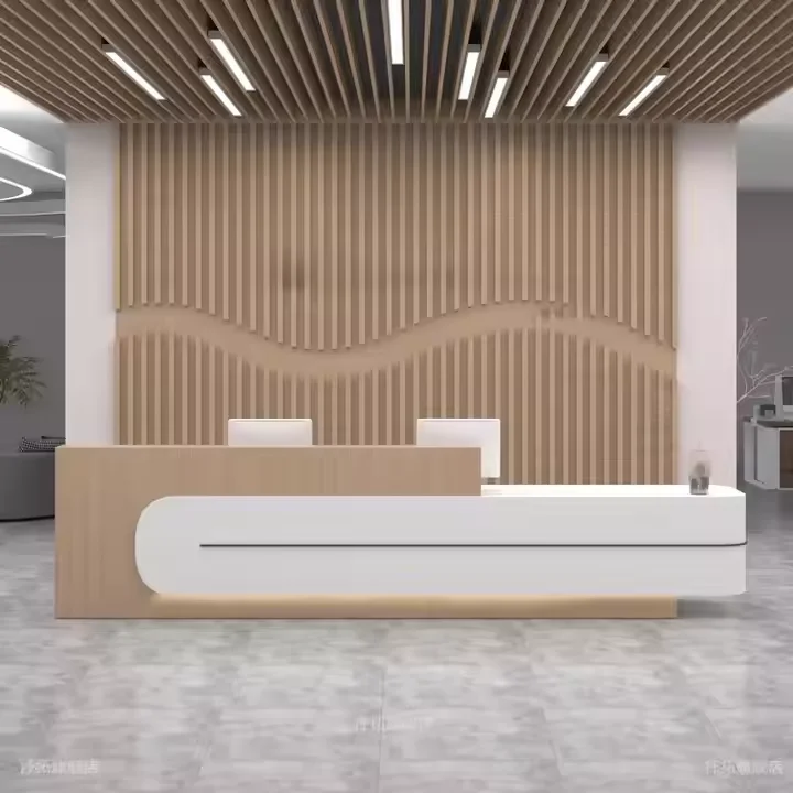 &c High End Modern Luxurious Office Building Furniture Large Front Desk Salon SPA Beauty Lobby Welcome Reception Desk