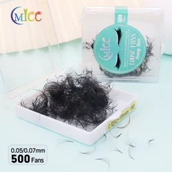 Extensiones de pestañas postizas, Base puntiaguda, prefabricadas, sueltas, Premium, 500