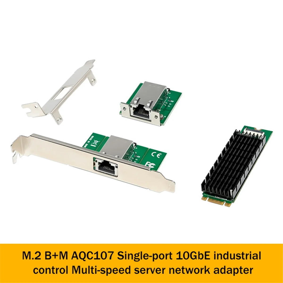 Tarjeta de red M.2 B + M de un solo puerto, 10 GbE, adaptador de red Ethernet RJ45, tarjeta de red de servidor de grado de Control Industrial AQC107