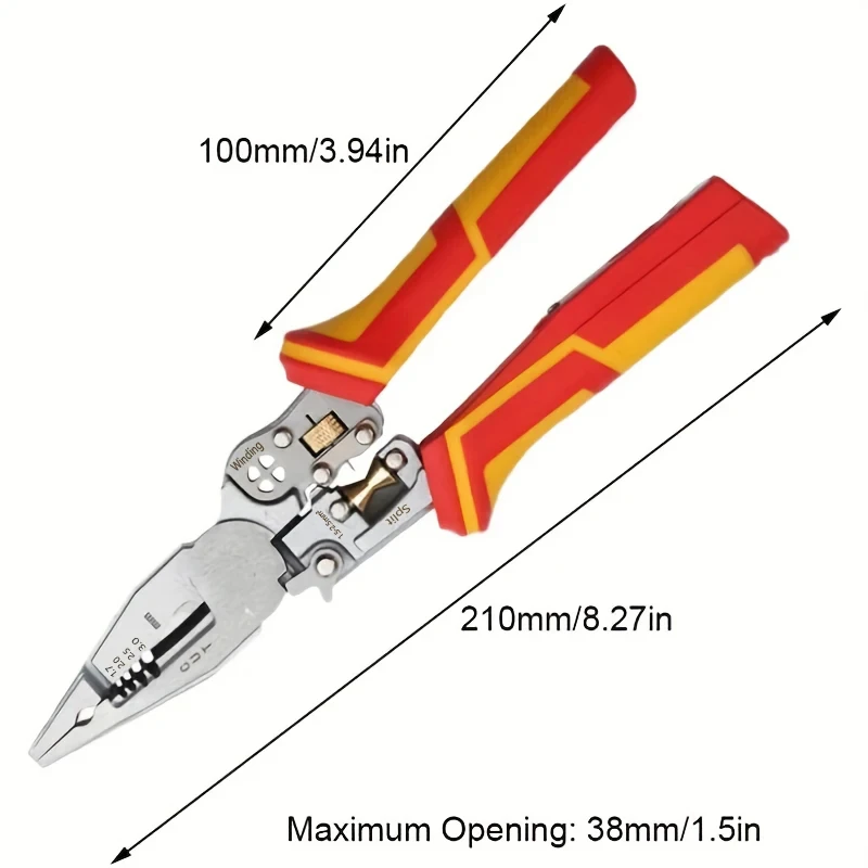 LAOA Elektrikerzange, Multifunktions-Abisolierzange, 8-in-1 Edelstahl-Spitzzange mit elektrischer Messfunktion – Detail 19
