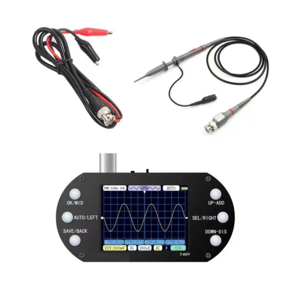 GTBL Mini Digital Oscilloscope 2.5Mhz Sampling Rate 200Khz Bandwidth Support AUTO 80Khz PWM For Electronic Repair DIY