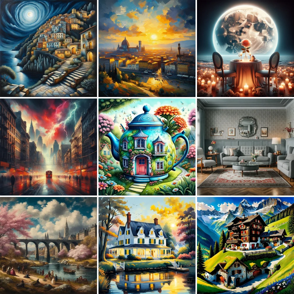 

Набор для рисования по номерам масляными красками, 50 Х70 см