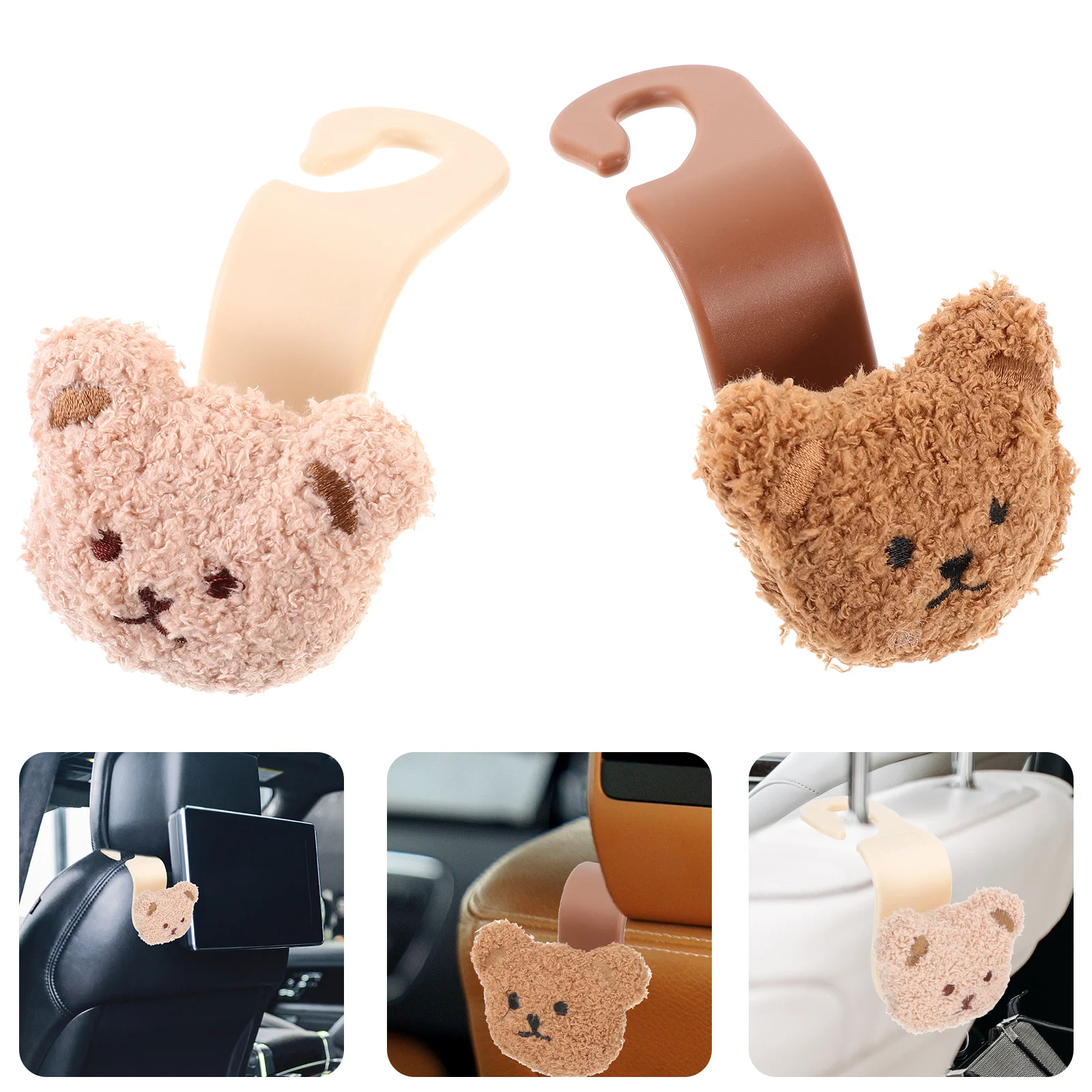 2 قطعة مسند الرأس بالمقعد السيارة السنانير دائم مادة البولي بروبيلين تخزين متعدد الوظائف للمفاتيح أكياس المظلات السيارات مقعد السنانير سيارة الداخلية