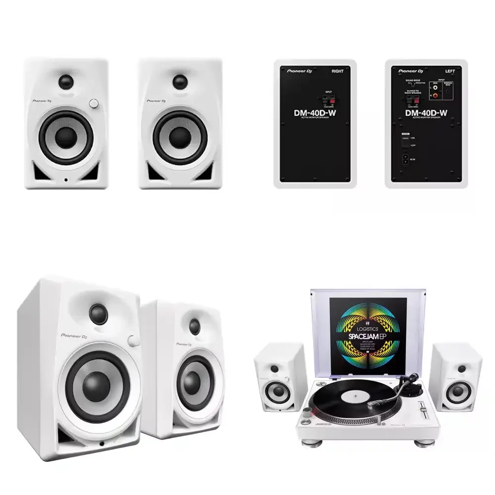 Pioneer DM40D 4 Inch Active Studio Monitors for Home Production Podcasting DJ Practice and Hi Fi with DSP RCA and 35mm Inputs