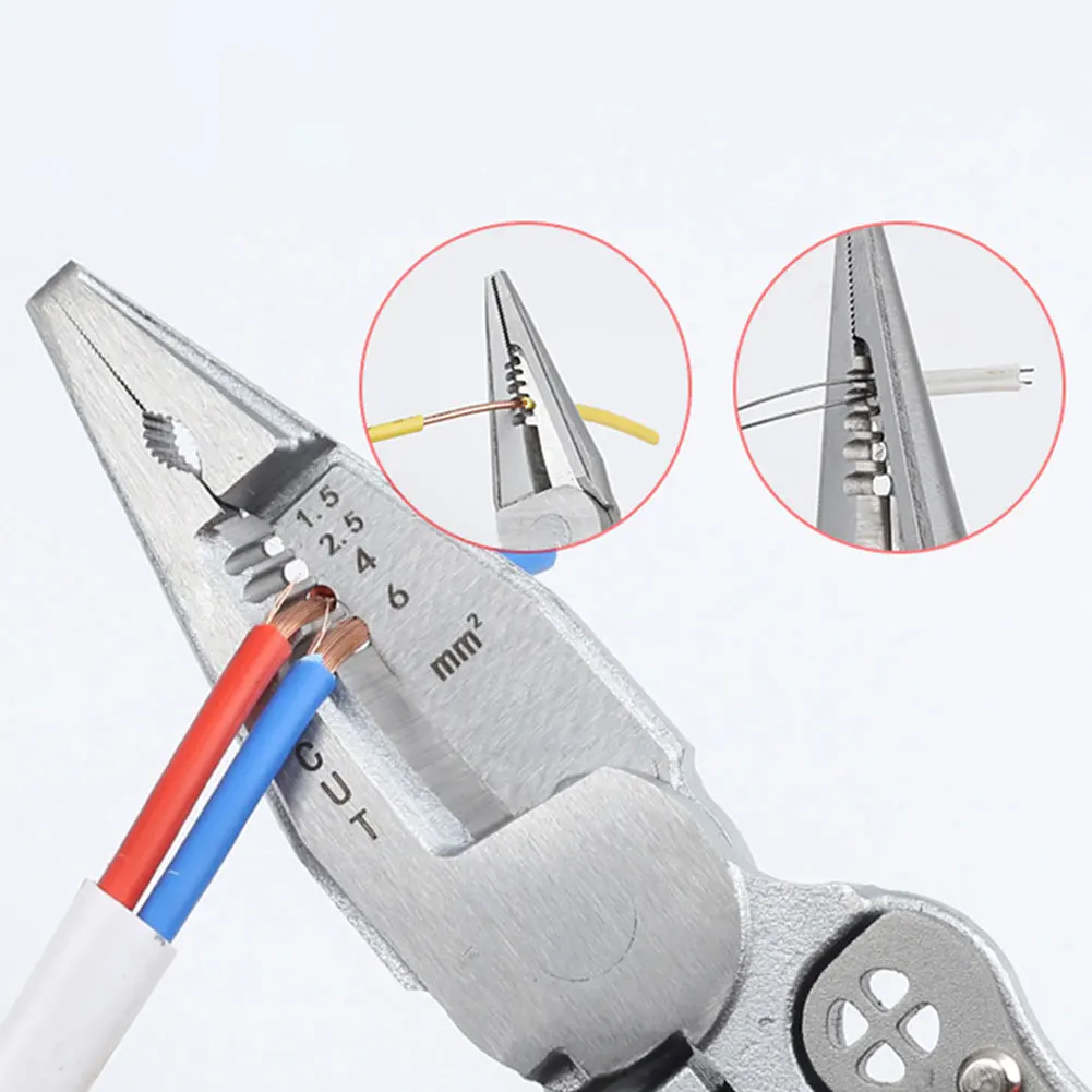 Pince à dénuder avec mesure d'électricité, coupe-câble électrique, ciseaux pour couper et tirer les fils, 9 en 1