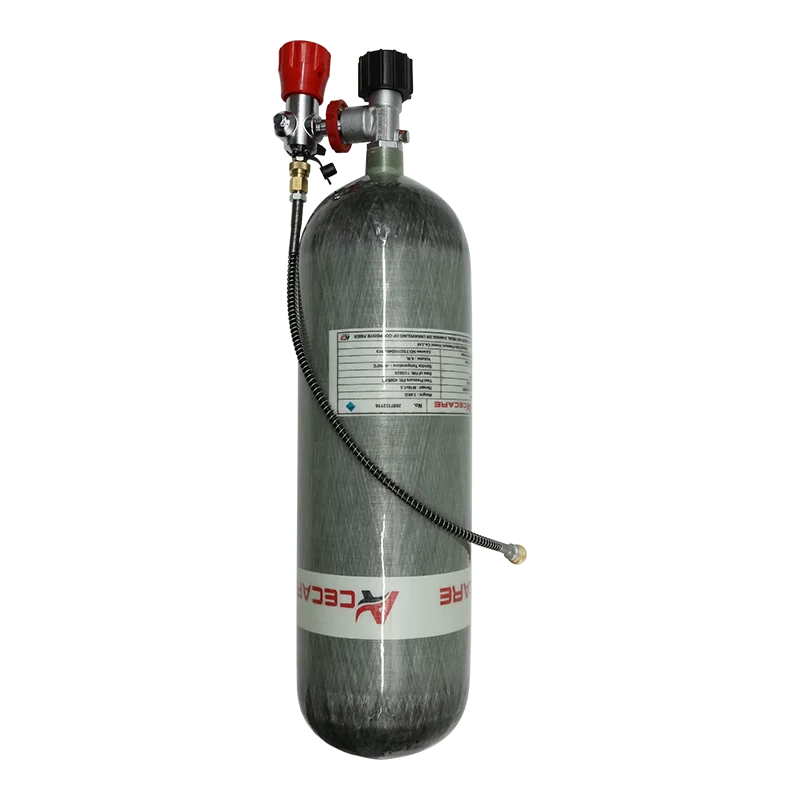 Acecare 4500psi 300bar 6.8l Koolstofvezel Cilinder Hogedruktank Met Tankstation Hpa Duikklep M 18*1.5