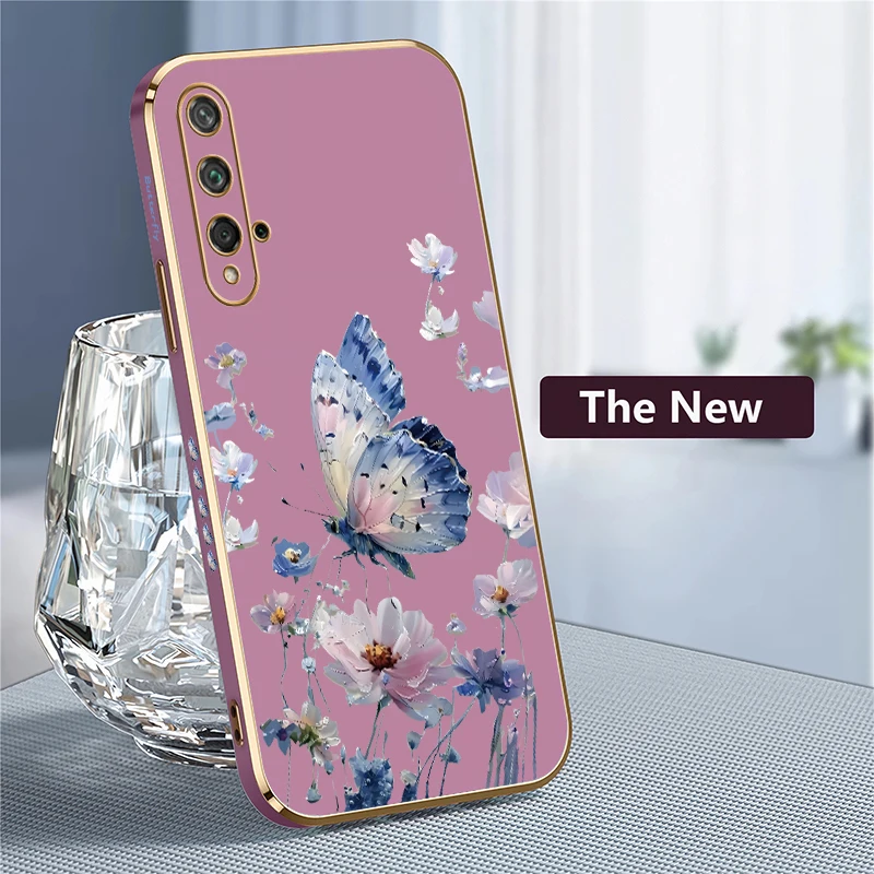 حافظة لهاتف هواوي هونور 20 8A 200 Pro 90 Lite 70 50 SE 20S مطلية فاخرة من السيليكون الناعم المقاوم للصدمات