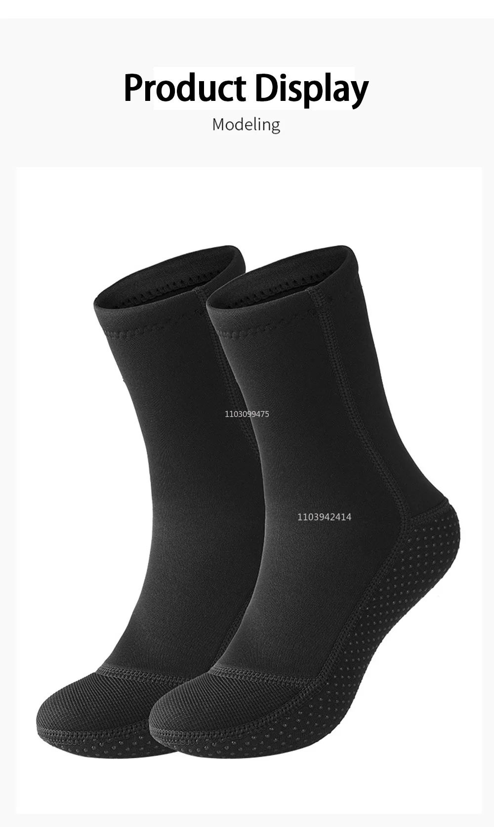 Neopren-Tauchsocken, rutschfest, 3 mm, Neoprenschuhe, Flossensocken, elastisch, Strandstiefel, warme Aqua-Socken zum Schnorcheln, Surfen und Schwimmen. – Detail 12