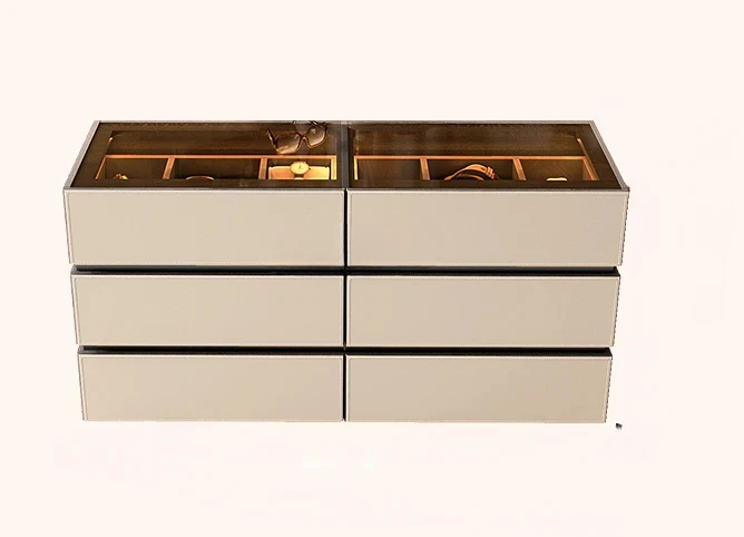 Modern simple cloakroom island cabinet bedroom jewelry display cabinet minimalist home double-sided jewelry cabinet