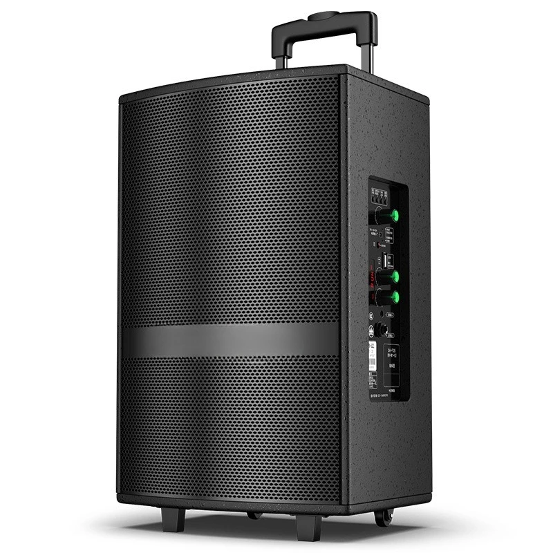 F36 square dance audio outdoor performance k song dancing 15 inch mobile tie rod bluetooth speaker with microphone