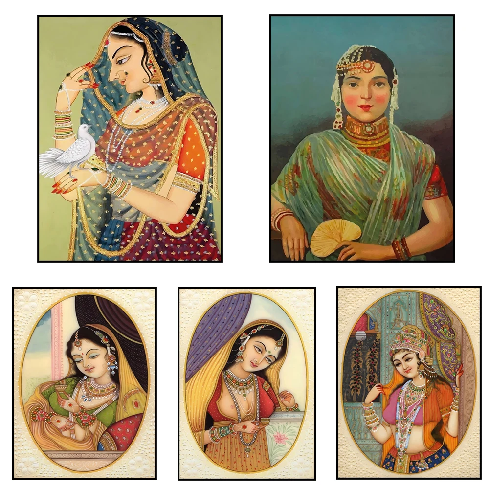 Arte popular indio, póster de Namaste, pintura de pájaros indios, arte real indio, pavo real, impresión natural floral, cartel persa