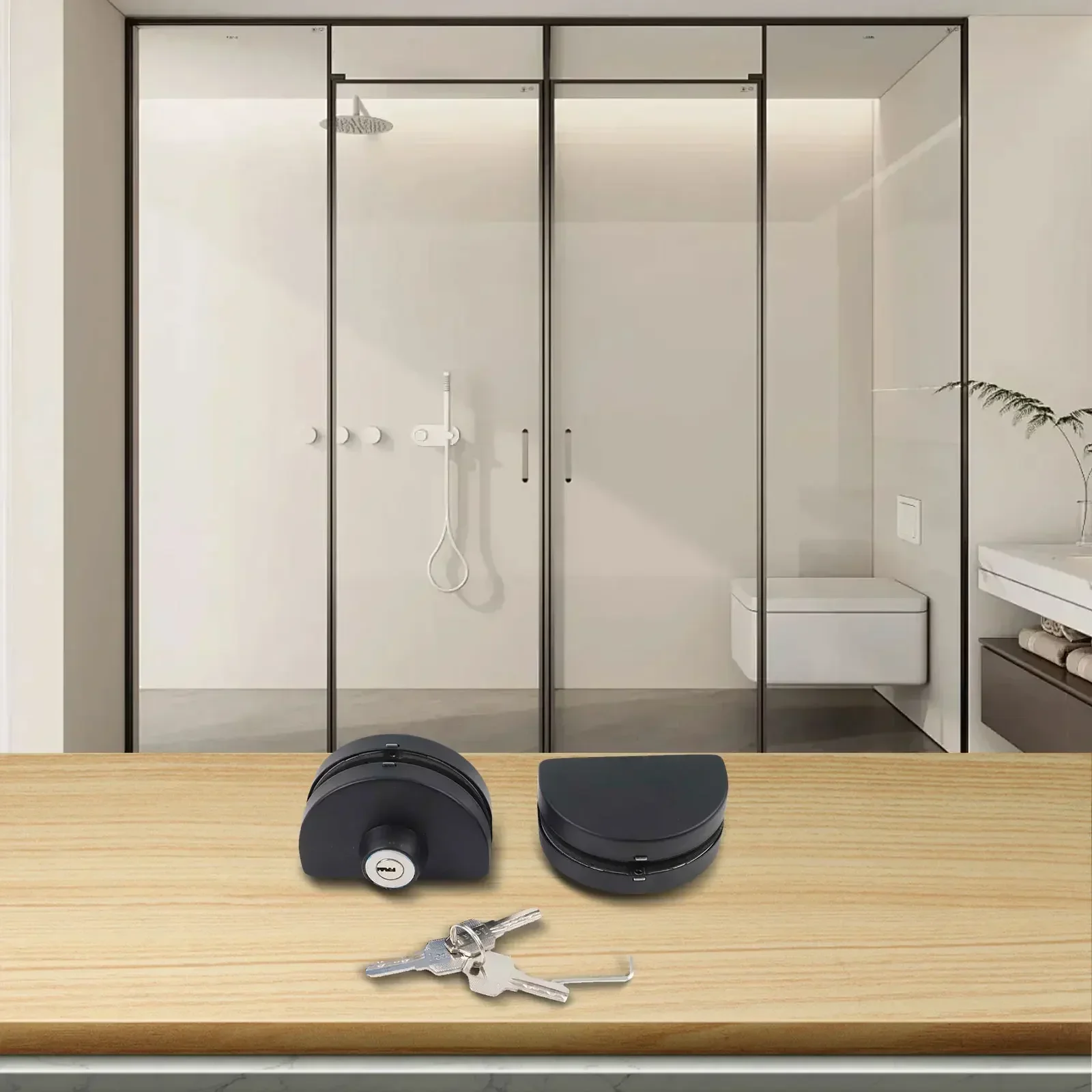 

1 комплект, дверной замок, черный, 1/2 дюйма, 10 мм-12 мм, офисный стеклянный дверной замок, дверной замок из нержавеющей стали, обустройство дома, строительное оборудование