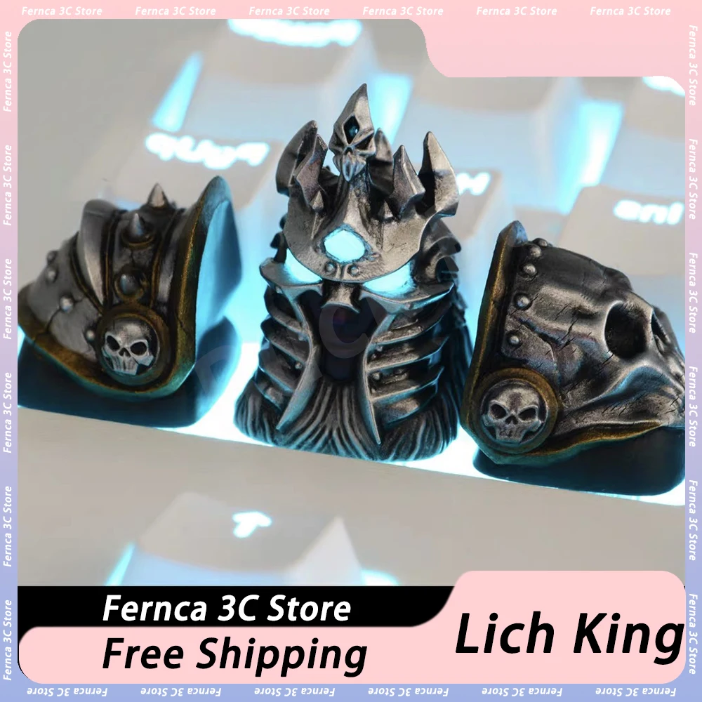 

Lich King Resin Keycap Light Transmission Hand-Made Customize Figure Keycaps For Keyboard Keycaps Set World of Warcraft Pc Gamer