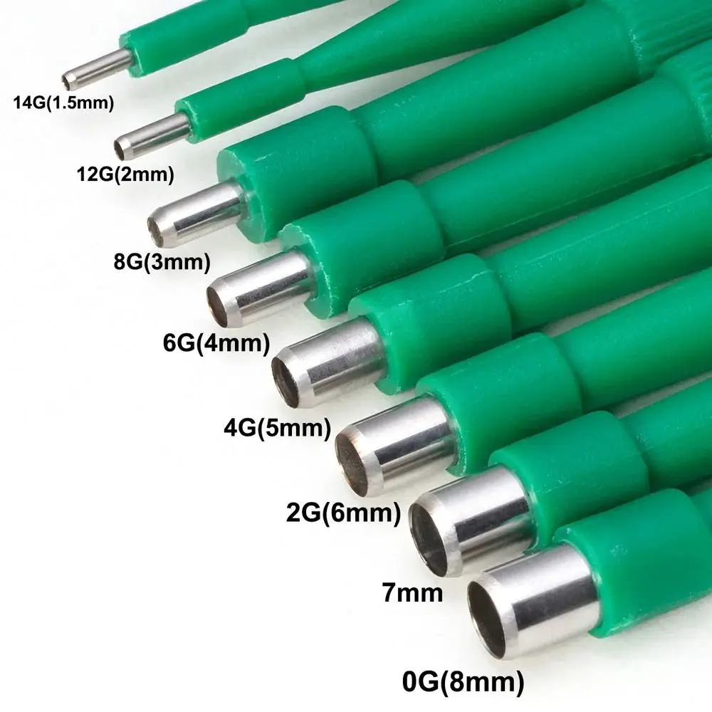 

Stainless Steel Body Piercing Tool Ear Stud Nose Stud Dermal Puncher Catheter Gauge Navel Stud Dermal Piercing Tool